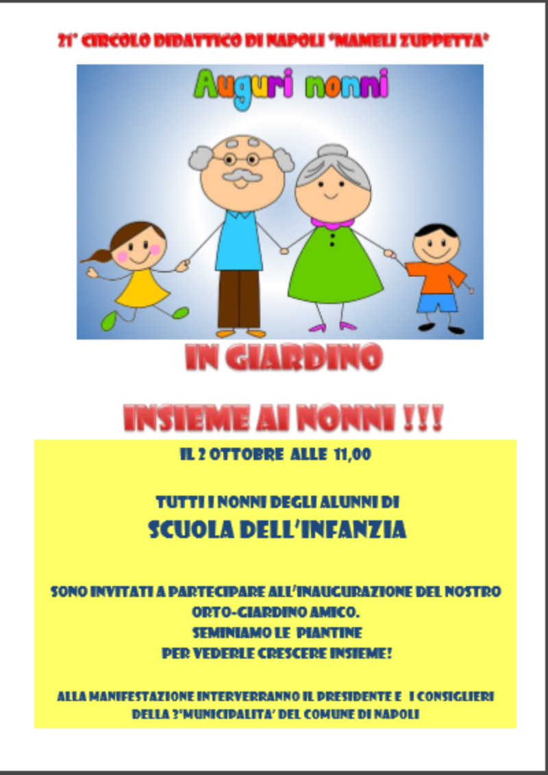Inaugurazione Orto Giardino Amico - Festa dei Nonni